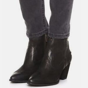 Frye Black Leather Ankle Booties
